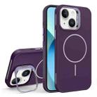 For iPhone 13 Organic Silicone Lens Holder MagSafe Phone Case(Purple) - 1
