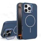 For iPhone 16 Pro Organic Silicone Lens Holder MagSafe Phone Case(Blue) - 1