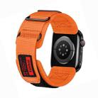 For Apple Watch 42mm / 41mm / 40mm / 38mm Kalebol Hook and Tri-Loop Nylon Watch Band(Orange) - 1