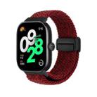 For Redmi Watch 5 / Xiaomi Smart Band 9 Pro Magnetic Buckle Loop Braided Watch Band(Black Red) - 1
