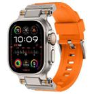 For Apple Watch 42 / 44 / 45 / 46 / 49mm Metal Connector Explorer Silicone Watch Band(Titanium Orange) - 1