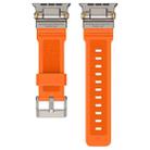 For Apple Watch 42 / 44 / 45 / 46 / 49mm Metal Connector Explorer Silicone Watch Band(Titanium Orange) - 2