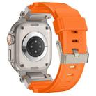 For Apple Watch 42 / 44 / 45 / 46 / 49mm Metal Connector Explorer Silicone Watch Band(Titanium Orange) - 3