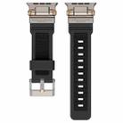 For Apple Watch 42 / 44 / 45 / 46 / 49mm Metal Connector Explorer Silicone Watch Band(Titanium Black) - 2