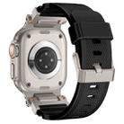 For Apple Watch 42 / 44 / 45 / 46 / 49mm Metal Connector Explorer Silicone Watch Band(Titanium Black) - 3