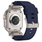 For Apple Watch 42 / 44 / 45 / 46 / 49mm Metal Connector Explorer Silicone Watch Band(Titanium Blue) - 3