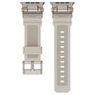 For Apple Watch 42 / 44 / 45 / 46 / 49mm Metal Connector Explorer Silicone Watch Band(Titanium Starlight) - 2