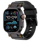 For Apple Watch 42 / 44 / 45 / 46 / 49mm Metal Connector Explorer Silicone Watch Band(Black Black) - 1