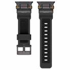 For Apple Watch 42 / 44 / 45 / 46 / 49mm Metal Connector Explorer Silicone Watch Band(Black Black) - 2