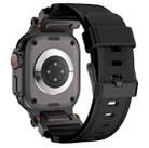 For Apple Watch 42 / 44 / 45 / 46 / 49mm Metal Connector Explorer Silicone Watch Band(Black Black) - 3