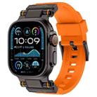 For Apple Watch 42 / 44 / 45 / 46 / 49mm Metal Connector Explorer Silicone Watch Band(Black Orange) - 1