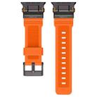 For Apple Watch 42 / 44 / 45 / 46 / 49mm Metal Connector Explorer Silicone Watch Band(Black Orange) - 2