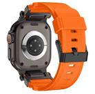 For Apple Watch 42 / 44 / 45 / 46 / 49mm Metal Connector Explorer Silicone Watch Band(Black Orange) - 3