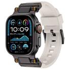 For Apple Watch 42 / 44 / 45 / 46 / 49mm Metal Connector Explorer Silicone Watch Band(Black Starlight) - 1