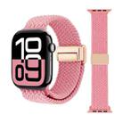 For Apple Watch 46mm / 49mm / 45mm / 44mm Magnetic Buckle Loop Woven Watch Band(Pink) - 1