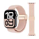 For Apple Watch 46mm / 49mm / 45mm / 44mm Magnetic Buckle Loop Woven Watch Band(Pink Silt) - 1