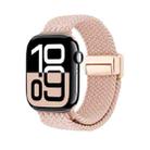 For Apple Watch 46mm / 49mm / 45mm / 44mm Magnetic Buckle Loop Woven Watch Band(Pink Silt) - 2