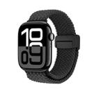 For Apple Watch 46mm / 49mm / 45mm / 44mm Magnetic Buckle Loop Woven Watch Band(Black) - 2