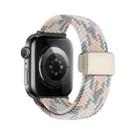For Apple Watch 46mm / 49mm / 45mm / 44mm Magnetic Buckle Loop Woven Watch Band(Gray Pink Blue) - 3