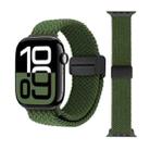 For Apple Watch 46mm / 49mm / 45mm / 44mm Magnetic Buckle Loop Woven Watch Band(Green) - 1