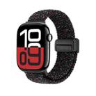 For Apple Watch 46mm / 49mm / 45mm / 44mm Magnetic Buckle Loop Woven Watch Band(Starlight Black) - 2