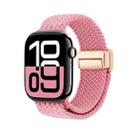 For Apple Watch 42mm / 41mm / 40mm / 38mm Magnetic Buckle Loop Woven Watch Band(Pink) - 2