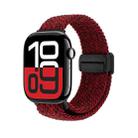 For Apple Watch 42mm / 41mm / 40mm / 38mm Magnetic Buckle Loop Woven Watch Band(Black Silt Red) - 2