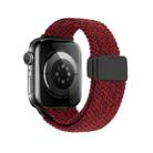 For Apple Watch 42mm / 41mm / 40mm / 38mm Magnetic Buckle Loop Woven Watch Band(Black Silt Red) - 3