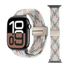 For Apple Watch 42mm / 41mm / 40mm / 38mm Magnetic Buckle Loop Woven Watch Band(Gray Pink Blue) - 1
