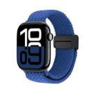 For Apple Watch 42mm / 41mm / 40mm / 38mm Magnetic Buckle Loop Woven Watch Band(Blue) - 2
