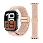 For Apple Watch 42mm / 41mm / 40mm / 38mm Magnetic Buckle Loop Woven Watch Band(Starlight Pink) - 1