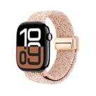For Apple Watch 42mm / 41mm / 40mm / 38mm Magnetic Buckle Loop Woven Watch Band(Starlight Pink) - 2