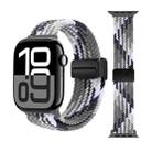 For Apple Watch 42mm / 41mm / 40mm / 38mm Magnetic Buckle Loop Woven Watch Band(Dazzling Black) - 1