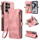 For Samsung Galaxy S25 Ultra 5G Fantasy Multifunctional Zipper Wallet Leather Phone Case(Pink) - 1