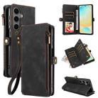 For Samsung Galaxy S24 FE 5G Fantasy Multifunctional Zipper Wallet Leather Phone Case(Black) - 1
