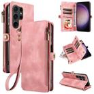 For Samsung Galaxy S24 Ultra 5G Fantasy Multifunctional Zipper Wallet Leather Phone Case(Pink) - 1