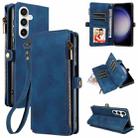 For Samsung Galaxy S23 FE 5G Fantasy Multifunctional Zipper Wallet Leather Phone Case(Blue) - 1