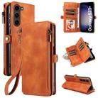 For Samsung Galaxy S23+ 5G Fantasy Multifunctional Zipper Wallet Leather Phone Case(Brown) - 1