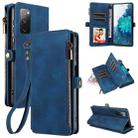 For Samsung Galaxy S20 FE Fantasy Multifunctional Zipper Wallet Leather Phone Case(Blue) - 1
