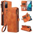 For Samsung Galaxy S20 FE Fantasy Multifunctional Zipper Wallet Leather Phone Case(Brown) - 1