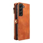 For Samsung Galaxy S22 Ultra 5G Fantasy Multifunctional Zipper Wallet Leather Phone Case(Brown) - 3