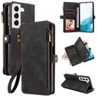 For Samsung Galaxy S22 5G Fantasy Multifunctional Zipper Wallet Leather Phone Case(Black) - 1