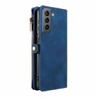 For Samsung Galaxy S21 5G Fantasy Multifunctional Zipper Wallet Leather Phone Case(Blue) - 3
