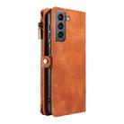 For Samsung Galaxy S21 5G Fantasy Multifunctional Zipper Wallet Leather Phone Case(Brown) - 3