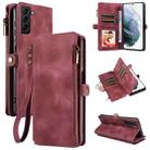 For Samsung Galaxy S21+ 5G Fantasy Multifunctional Zipper Wallet Leather Phone Case(Red) - 1
