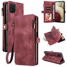 For Samsung Galaxy A12 Fantasy Multifunctional Zipper Wallet Leather Phone Case(Red) - 1