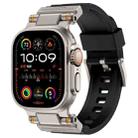 For Apple Watch 46mm / 49mm / 45mm / 44mm Kalebol Outdoor Explorer Metal Connector TPU Watch Band(Titanium Black) - 1