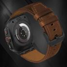 For Samsung Galaxy Watch Ultra 47mm Crazy Horse Leather Watch Band(Black Brown+Black Buckle) - 2
