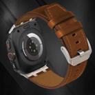 For Samsung Galaxy Watch Ultra 47mm Crazy Horse Leather Watch Band(Red Brown+Titanium Buckle) - 2