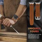 For Samsung Galaxy Watch Ultra 47mm Crazy Horse Leather Watch Band(Red Brown+Titanium Buckle) - 3